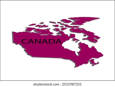 Canada 3D Administrator Boundary map vector format
