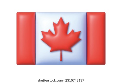 Canada 3d flag for concept design. Vector illustration background