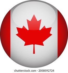 Canada 3D Rounded Country Flag Icon