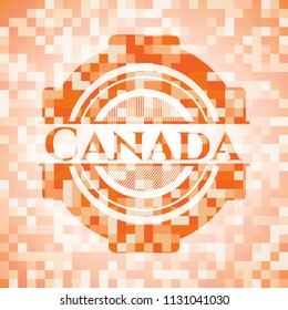 Canada abstract orange mosaic emblem