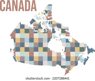 Canada abstract square pattern map