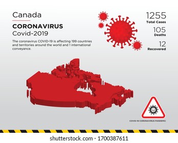 Canada Affected Country Map of Coronavirus Disease Design Template
