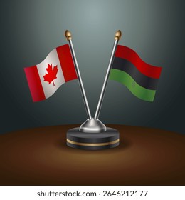 Canada and African American table flags relation with gradient backgrund