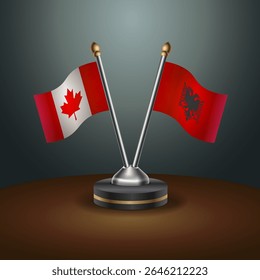 Tabela do Canadá e da Albânia sinaliza relação com plano de fundo gradiente