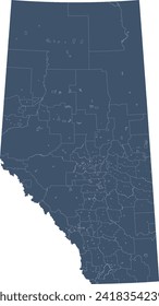 Canada Albert Province Map with Census subdivision (CSD) 