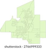 Canada Alberta CMA (Census Metropolitan Area) Lacombe Boundary and Road Vector Map