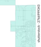 Canada Alberta CMA (Census Metropolitan Area) Lloydminster (Alberta part) Boundary and Road Vector Map