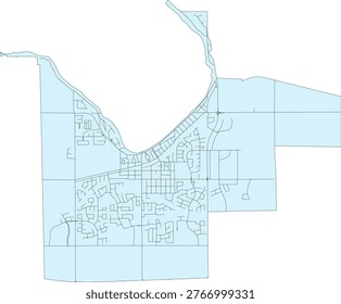 Canada Alberta CMA (Census Metropolitan Area) Sylvan Lake Boundary and Road Vector Map