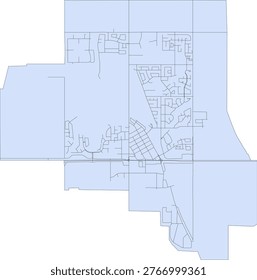 Canada Alberta CMA (Census Metropolitan Area) Strathmore Boundary and Road Vector Map