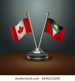 Canadá e Antígua e Barbuda sinalizam a relação com o plano de fundo do gradiente