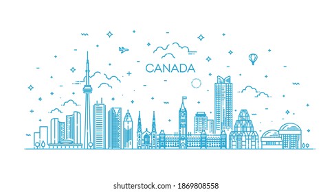 Canada architecture line skyline illustration