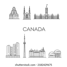 Canada Architecture Line Skyline Illustration