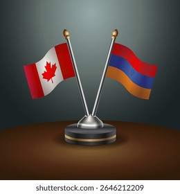 Canada and Armenia table flags relation with gradient backgrund