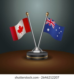 Canada and Australia table flags relation with gradient backgrund