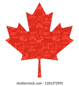 Canada background design. Canadian traditional symbols and attractions.