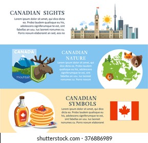 Canada background text banners