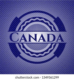 Canada badge with denim background