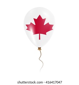 Canada balloon with flag. Bright Air Ballon in the Country National Colors. Country Flag Rubber Balloon. Vector Illustration.