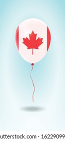 Canada balloon with flag.Ballon in the Country National Colors. Country Flag Rubber Balloon. Vector Illustration.