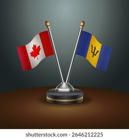 Canada and Barbados table flags relation with gradient backgrund