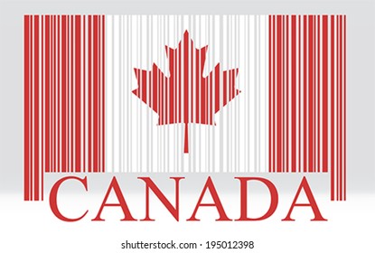 Canada barcode flag, vector