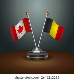 Canada and Belgium table flags relation with gradient backgrund
