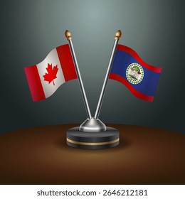 Canada and Belize table flags relation with gradient backgrund