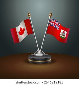 Canada and Bermuda table flags relation with gradient backgrund