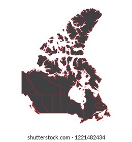 Canada black map on white background vector