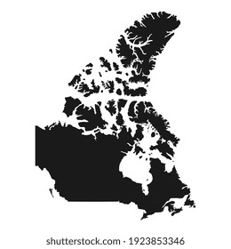 Canada black map on white background