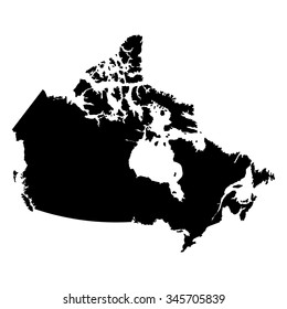 Canada black map on white background vector