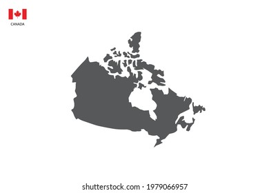 Canada Black Shadow Map Isolated On Stock Vector (Royalty Free ...