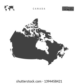 Canada Blank Vector Map Isolated on White Background. High-Detailed Black Silhouette Map of Canada.