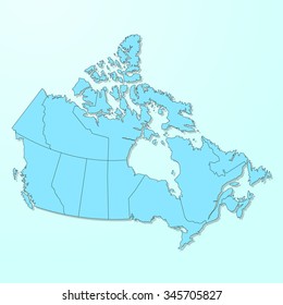 Canada blue map on degraded background vector