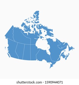 Canada Blue Map On White Background Canada Modern Icon Map Canada Simple Vector Illustration EPS10