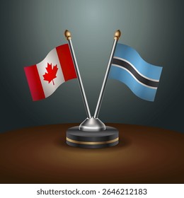 Canada and Botswana table flags relation with gradient backgrund
