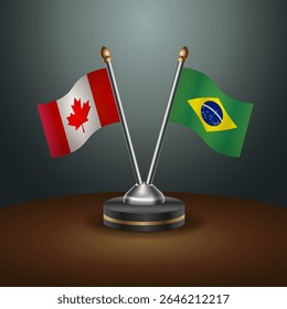Canada and Brazil table flags relation with gradient backgrund