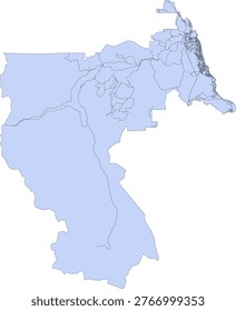 Canada British Columbia CMA (Census Metropolitan Area) Campbell River Boundary and Road Vector Map