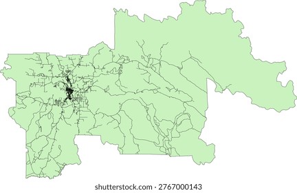 Canada British Columbia CMA (Census Metropolitan Area) Prince George Boundary and Road Vector Map