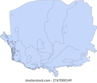 Canada British Columbia CMA (Census Metropolitan Area) Powell River Boundary and Road Vector Map