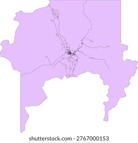 Canada British Columbia CMA (Census Metropolitan Area) Terrace Boundary and Road Vector Map