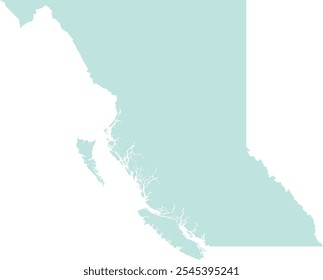 Kanada British Columbia Provinz Karte mit Umrissen