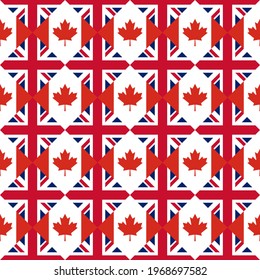 canada and british flags, seamless pattern. vector background

