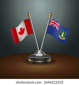 Canada and British Virgin Islands table flags relation with gradient backgrund