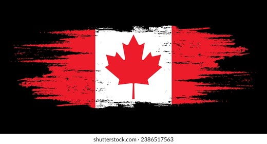  Bandera de pincel de Canadá, elemento de diseño de la bandera de color de agua del pincel de bandera de Canadá