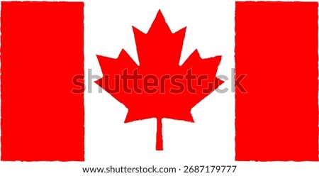 Canada brushstroke flag on transparent background