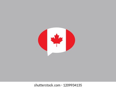 Canada bubble speech national flag country emblem language symbol