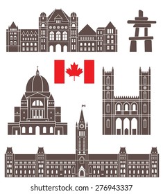 Canada buildings logo. Abstract Canada buildings on white background

