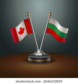Canada and Bulgaria table flags relation with gradient backgrund