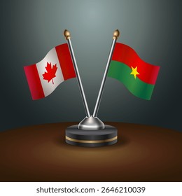 Canada and Burkina table flags relation with gradient backgrund